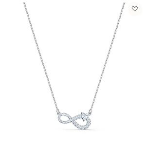 Swarovski Silver Infinity Necklace with Clear Crystals